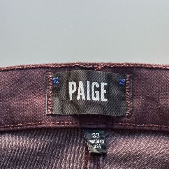 Paige mens Jeans Federal Slim Straight dark port Stretchy size 33 - Picture 4 of 11